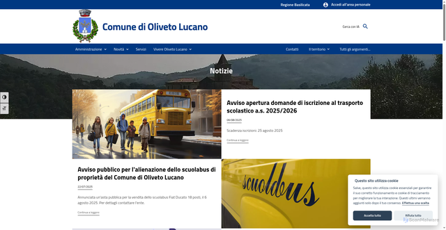 Security scan screenshot of https://www.comune.olivetolucano.mt.it/