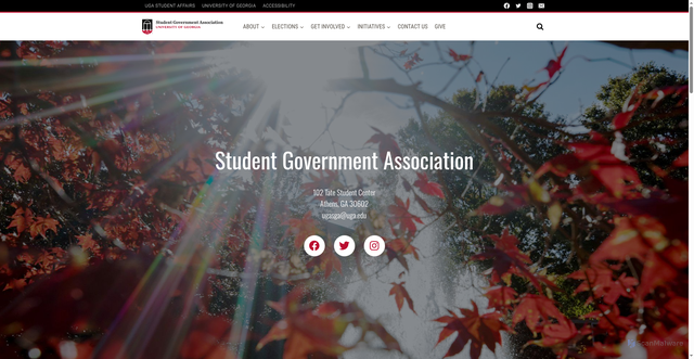 Security scan screenshot of https://sga.uga.edu/