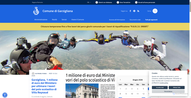 Security scan screenshot of https://www.comune.garzigliana.to.it