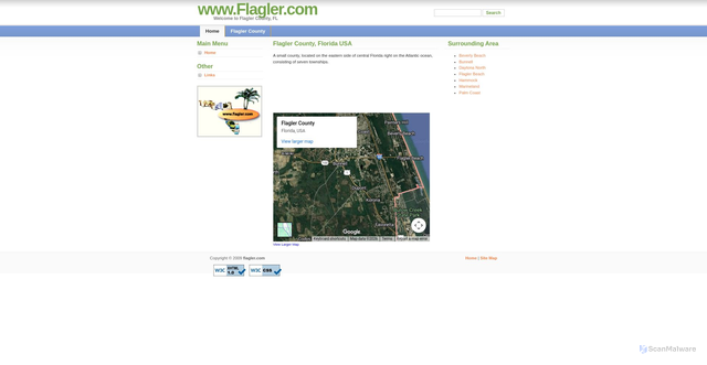 Security scan screenshot of http://flagler.com/