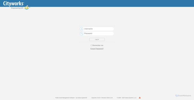 Security scan screenshot of https://richlandms.gov/Cityworks/Login.aspx