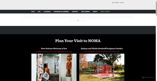 Security scan screenshot of https://noma.org/