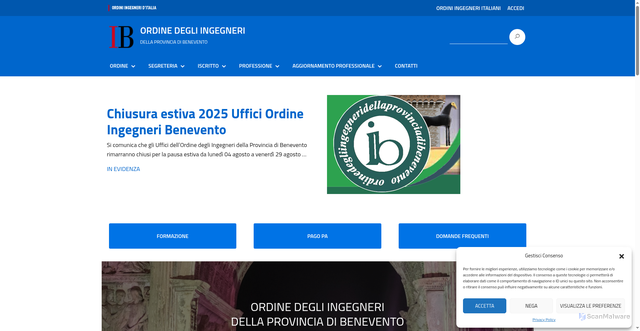 Security scan screenshot of https://benevento.ordingegneri.it/