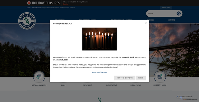 Security scan screenshot of https://islandcountywa.gov/