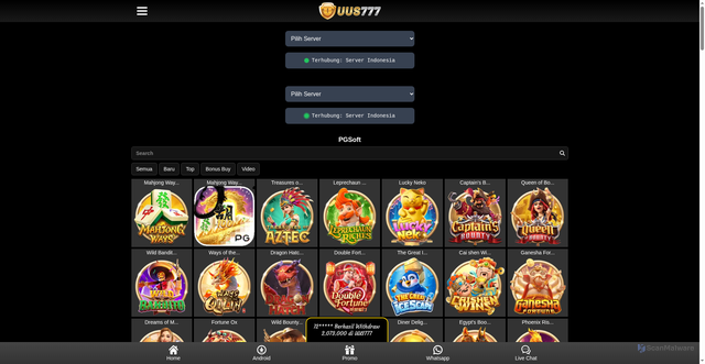 Security scan screenshot of https://xn--p6caiamvb1f4b4dbbgn6a0b9cs8ggz0cmfq3e5a7cyjvj.net/mobile/game/game/pgsoft