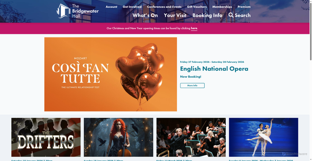 Security scan screenshot of https://www.bridgewater-hall.co.uk/