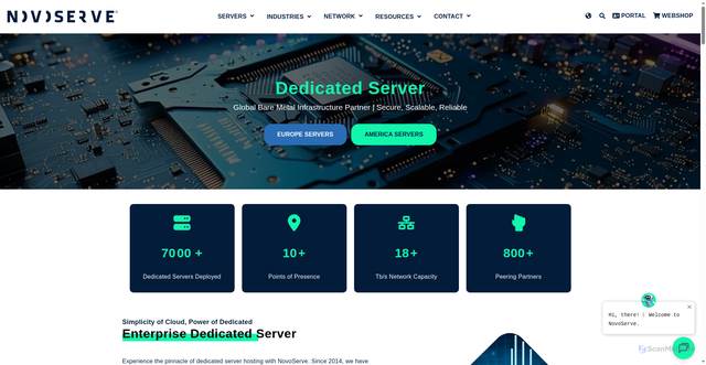 Security scan screenshot of https://novoserve.com