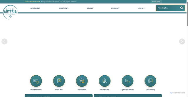 Security scan screenshot of https://artesianm.gov/