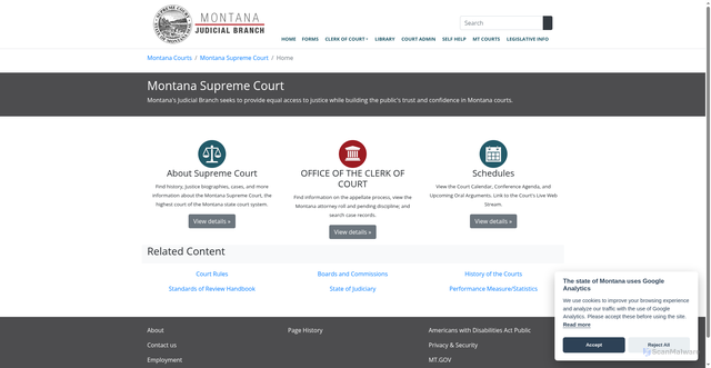Security scan screenshot of https://courts.mt.gov/courts/supreme/