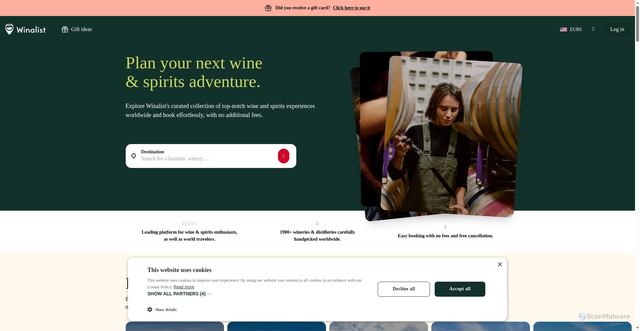 Security scan screenshot of https://winalist.com