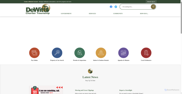 Security scan screenshot of https://dewitttownship.gov/