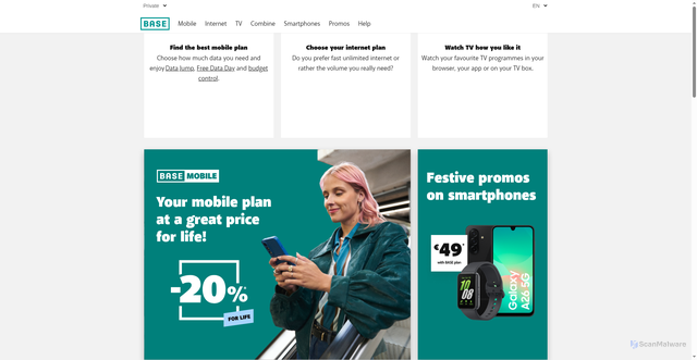 Security scan screenshot of https://base.be