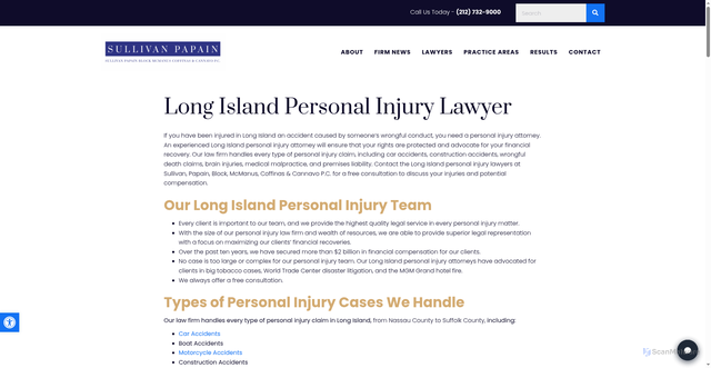 Security scan screenshot of https://www.triallaw1.com/long-island-personal-injury-lawyer/