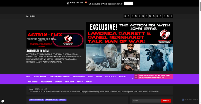 Security scan screenshot of https://action-flix.com/2026/07/28/trailer-tactical-hunted-martial-arts-action-star-mark-strange-deploys-one-man-army-mode-in-the-teaser-for-the-upcoming-short-film-set-to-honor-chuck-norris/