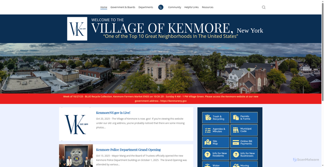 Security scan screenshot of https://kenmoreny.gov/