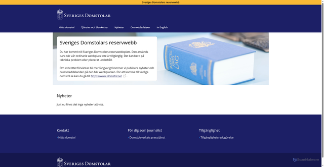 Security scan screenshot of https://reserv.domstol.se
