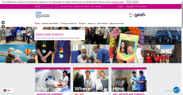 Security scan screenshot of https://www.epsom-sthelier.nhs.uk/