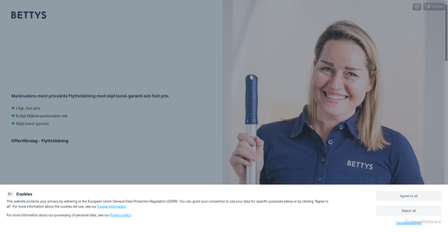 Security scan screenshot of https://bettys.cling.se/document/658651f09d1c47efaf8995882fc3d317