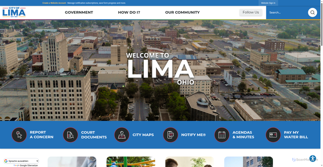 Security scan screenshot of https://www.limaohio.gov/
