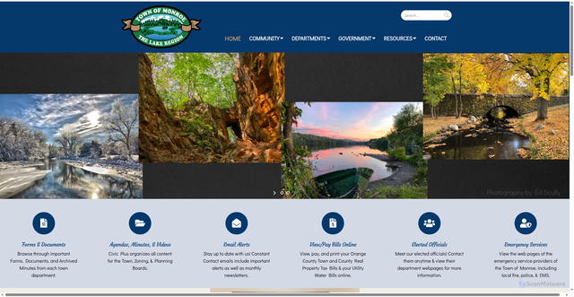 Security scan screenshot of https://townofmonroeny.gov/