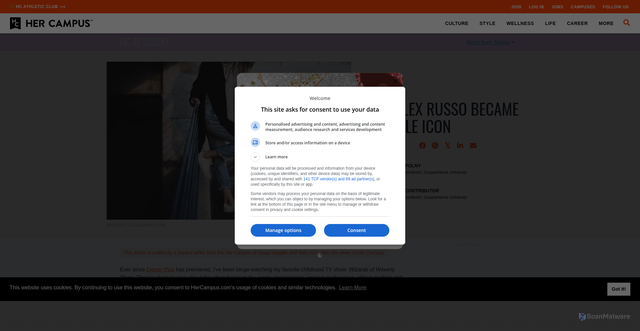 Security scan screenshot of https://www.hercampus.com/school/susqu/how-alex-russo-became-my-style-icon/