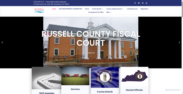 Security scan screenshot of https://russellcountyky.gov/