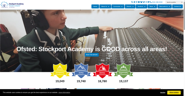 Security scan screenshot of http://www.stockport-academy.org/
