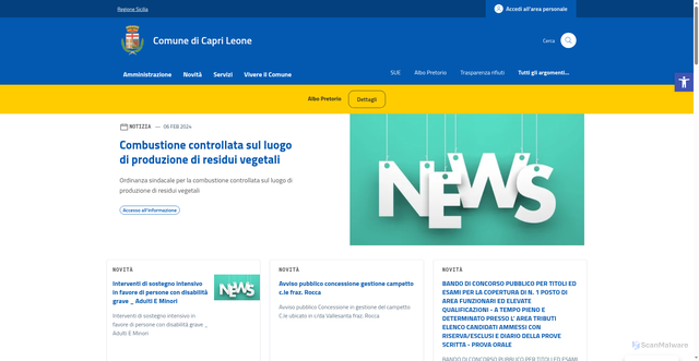 Security scan screenshot of https://www.comune.caprileone.me.it