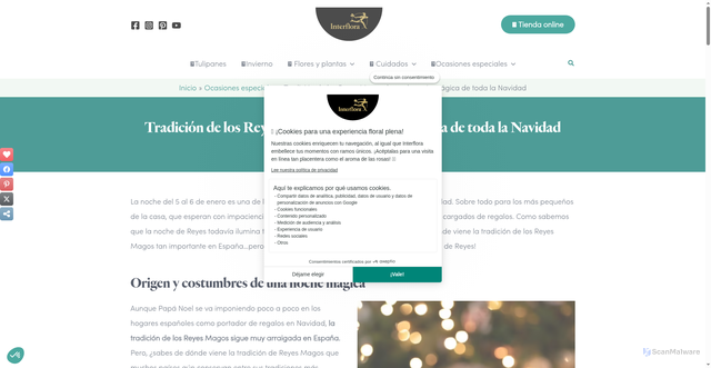 Security scan screenshot of https://www.interflora.es/blog/tradicion-reyes-magos/