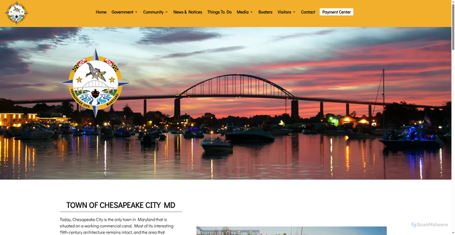 Security scan screenshot of https://www.chesapeakecity-md.gov/