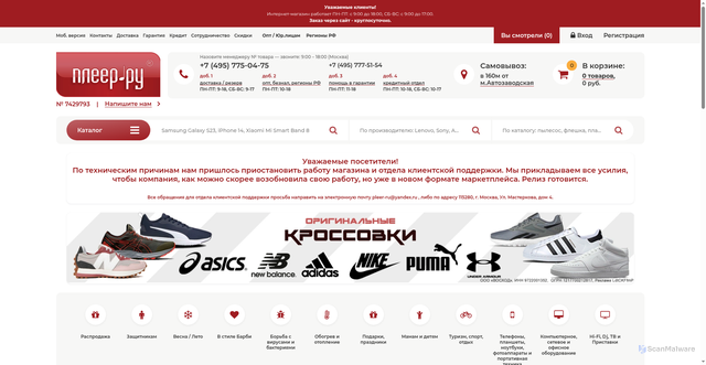 Security scan screenshot of https://pleer.ru