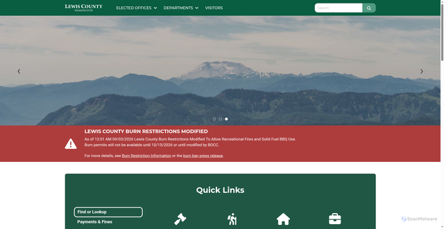 Security scan screenshot of https://lewiscountywa.gov