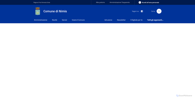 Security scan screenshot of https://www.comune.nimis.ud.it/