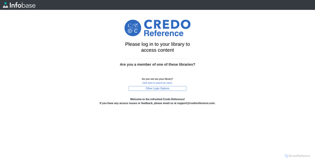Security scan screenshot of https://credoreference.com
