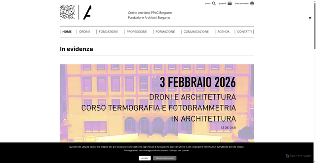 Security scan screenshot of https://architettibergamo.it/