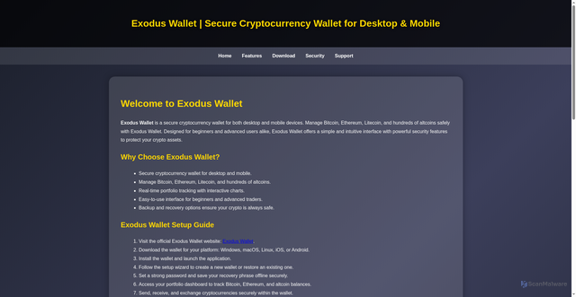 Security scan screenshot of https://exxodas-wallet.pages.dev/favicon.ico/