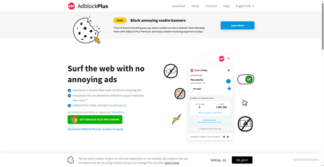 Security scan screenshot of https://adblockplus.dev