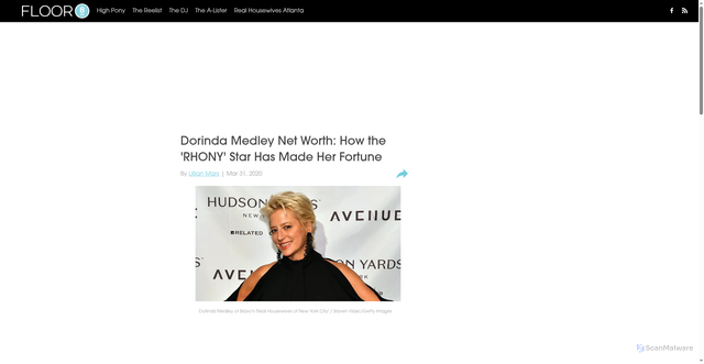 Security scan screenshot of https://www.floor8.com/posts/dorinda-medley-net-worth-real-housewives-of-new-york-city-wealth-fortune-rhony-01e4kyv9q3wz