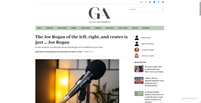 Security scan screenshot of https://goodauthority.org/news/podcasts-joe-rogan-of-the-left-right-and-center-is-just-joe-rogan/