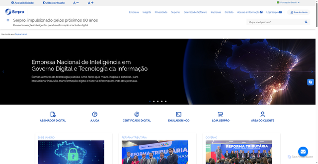 Security scan screenshot of https://www.serpro.gov.br/