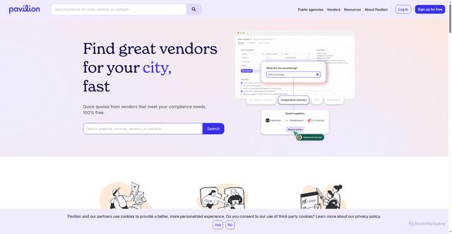 Security scan screenshot of https://withpavilion.com