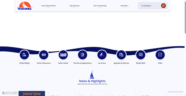 Security scan screenshot of https://waconiamn.gov/