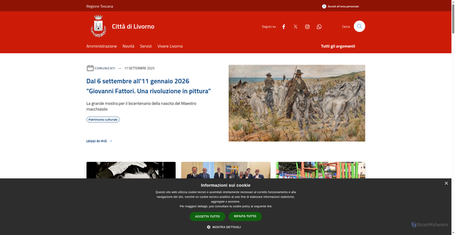 Security scan screenshot of https://www.comune.livorno.it/it