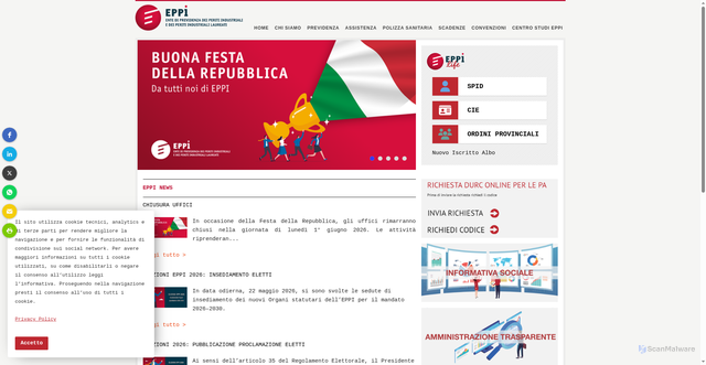 Security scan screenshot of https://www.eppi.it
