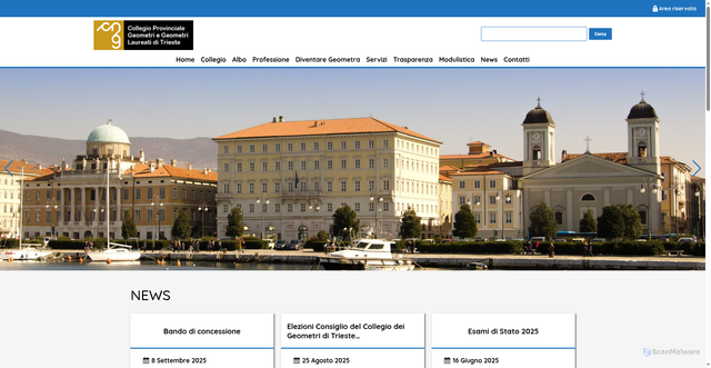 Security scan screenshot of https://www.geometri-trieste.it/