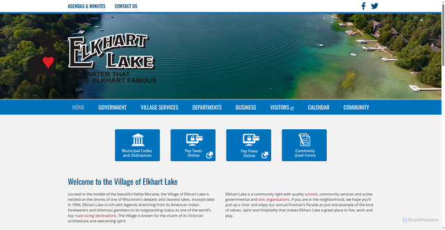 Security scan screenshot of https://elkhartlakewi.gov/
