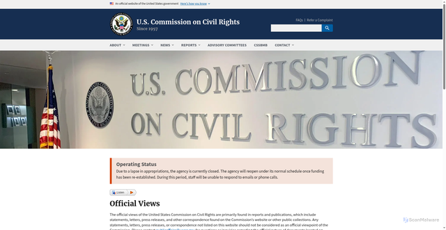 Security scan screenshot of https://www.usccr.gov/