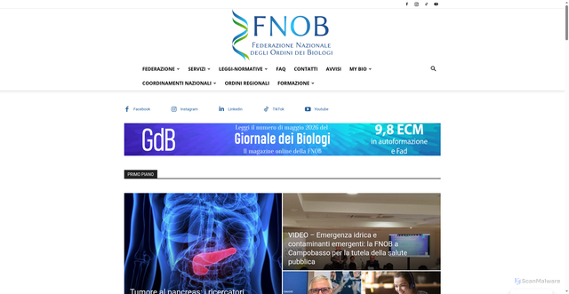 Security scan screenshot of https://www.fnob.it