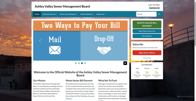 Security scan screenshot of https://ashleyvalleysmb.gov/