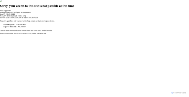 Security scan screenshot of https://services.boots.com